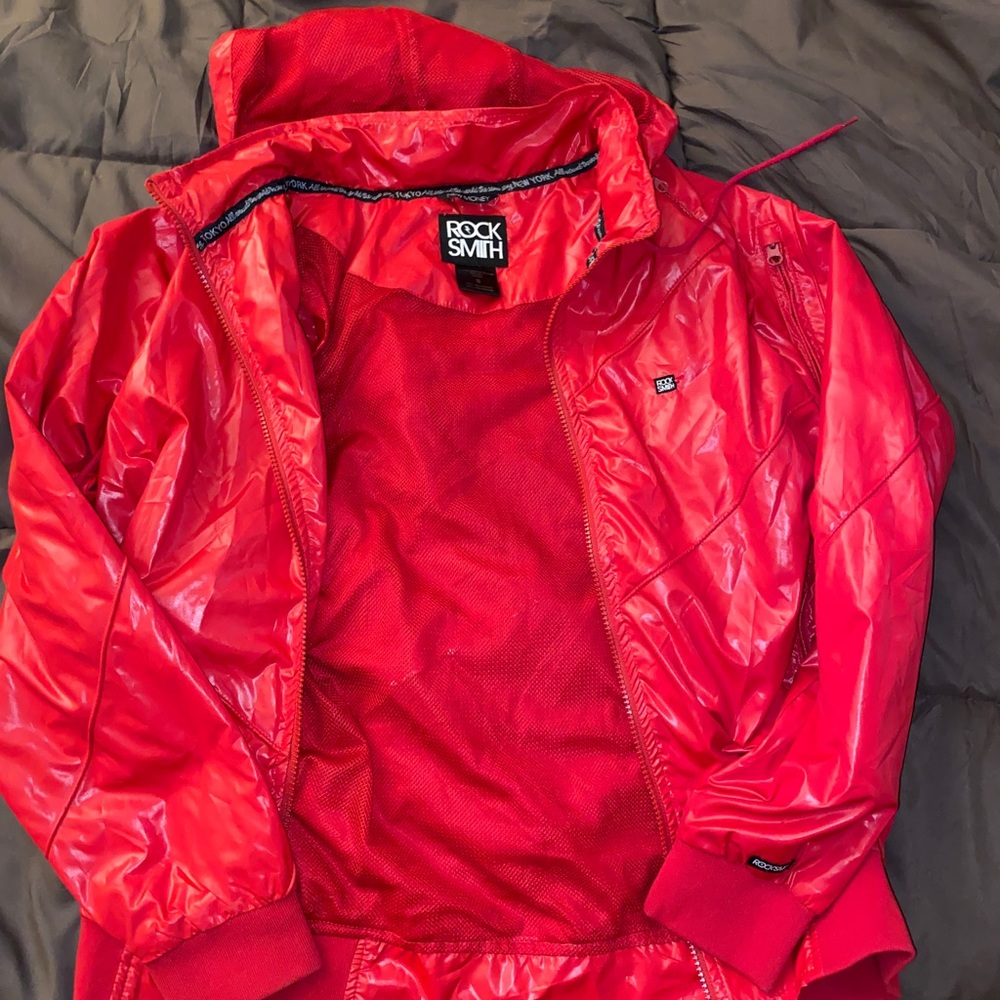 ROCKSMITH PREOWNED TOYKO RED REMOVABLE SLEEVES RED WIND BREAKER JACKET…UNISEX